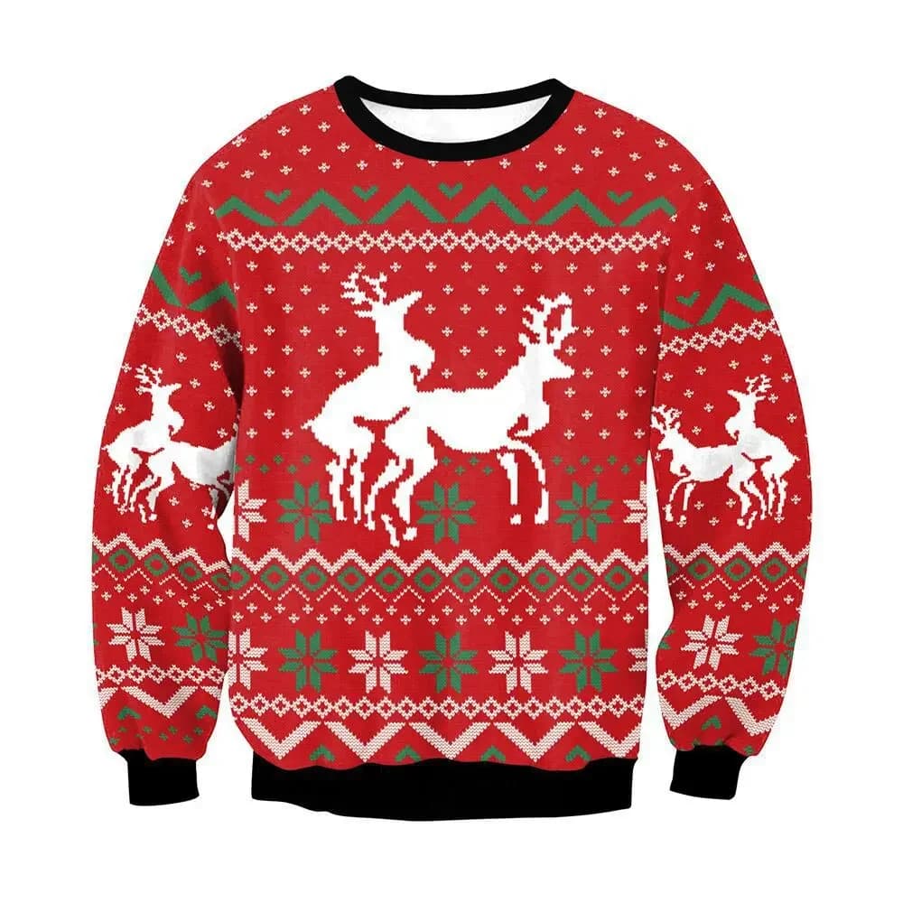 Ugly Christmas – pull à manches longues pour hommes et femmes, T-shirt à col rond, vêtements de spor
