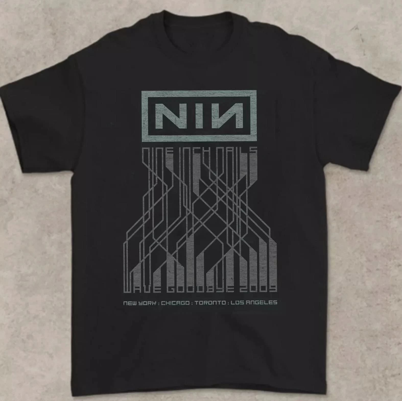 T-shirt vintage pour femmes Summer Nine Inch Nails en coton, streetwear, ample, décontracté, à manch