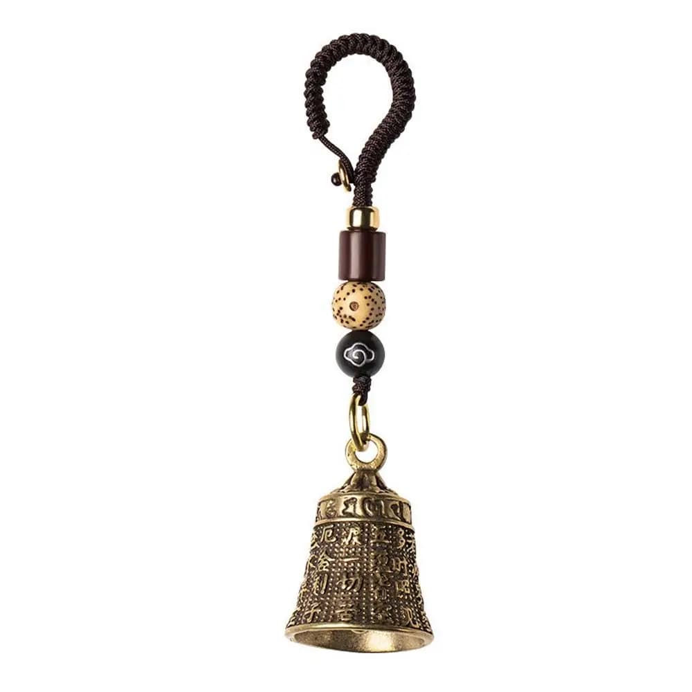 Accessoires d'intérieur Vintage cloche en laiton corde porte-bonheur écriture Sutra accessoires de v