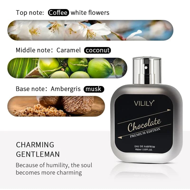 Marque Gourmet Woody parfum Spray Original naturel confiance homme parfum vitalité chocolat café noi