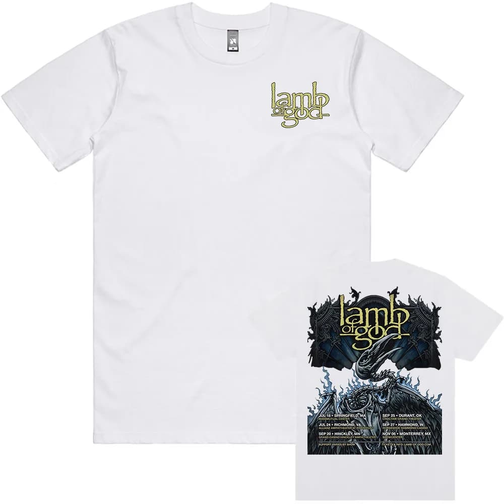 Agneau de dieu Tour 2025 nouveau T-shirt bande mentale impression graphique t-shirts à manches court