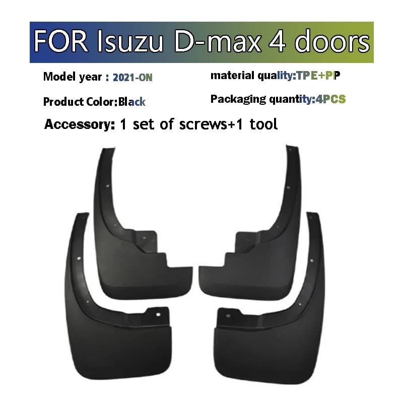2021 2022 2023 2024 2025 pour Isuzu d-max 4 portes garde-boue garde-boue garde-boue garde-boue garde