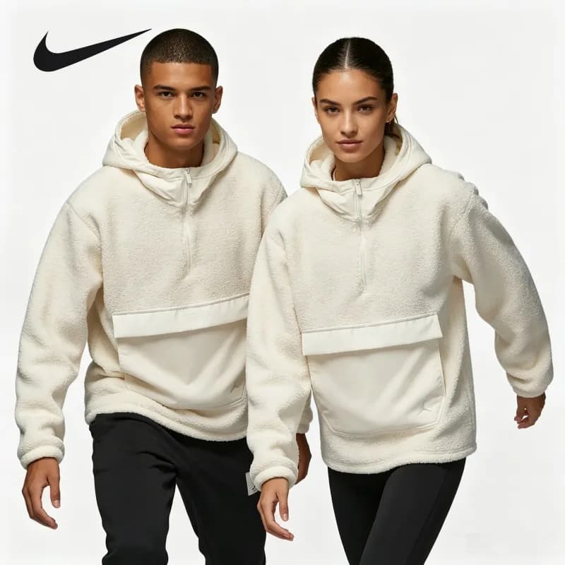 Nike Hoodie Oversize Délavé Imprimé Vintage Épaules Tombantes Streetwear Toutes Saisons Coupe Ample