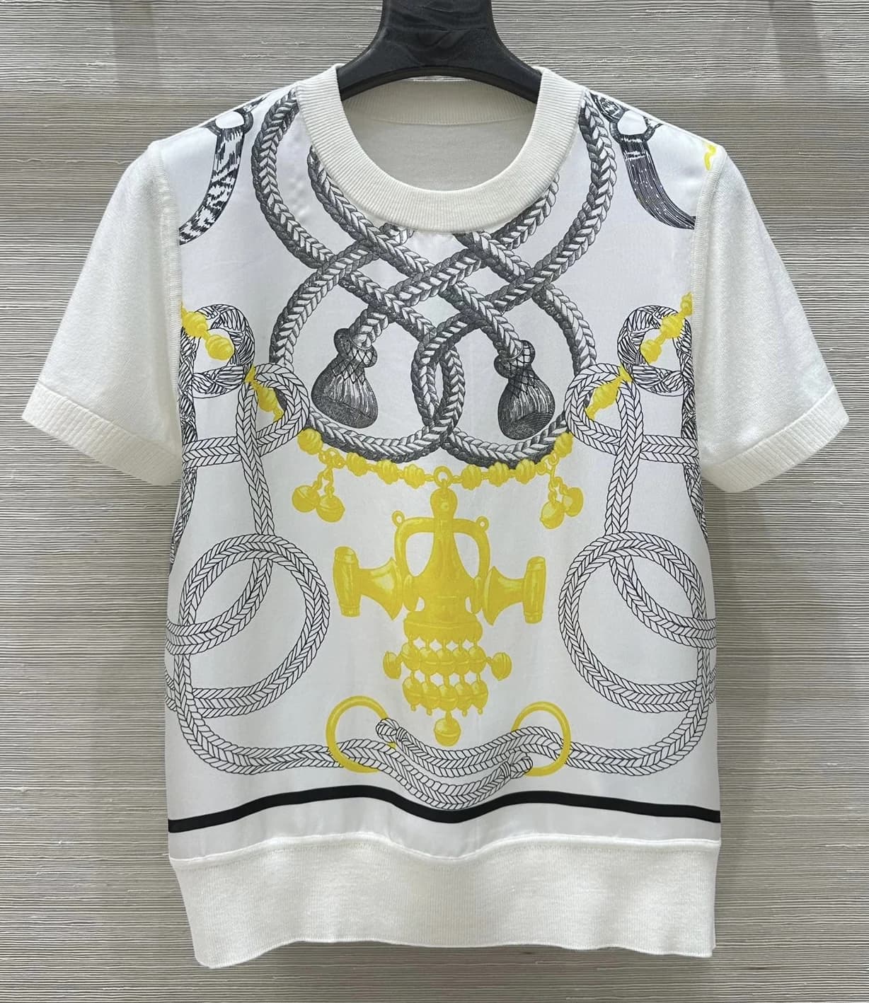 T-shirt tricoté en cachemire et soie pour femmes, nouvelle mode, décontracté, de styliste, style vin