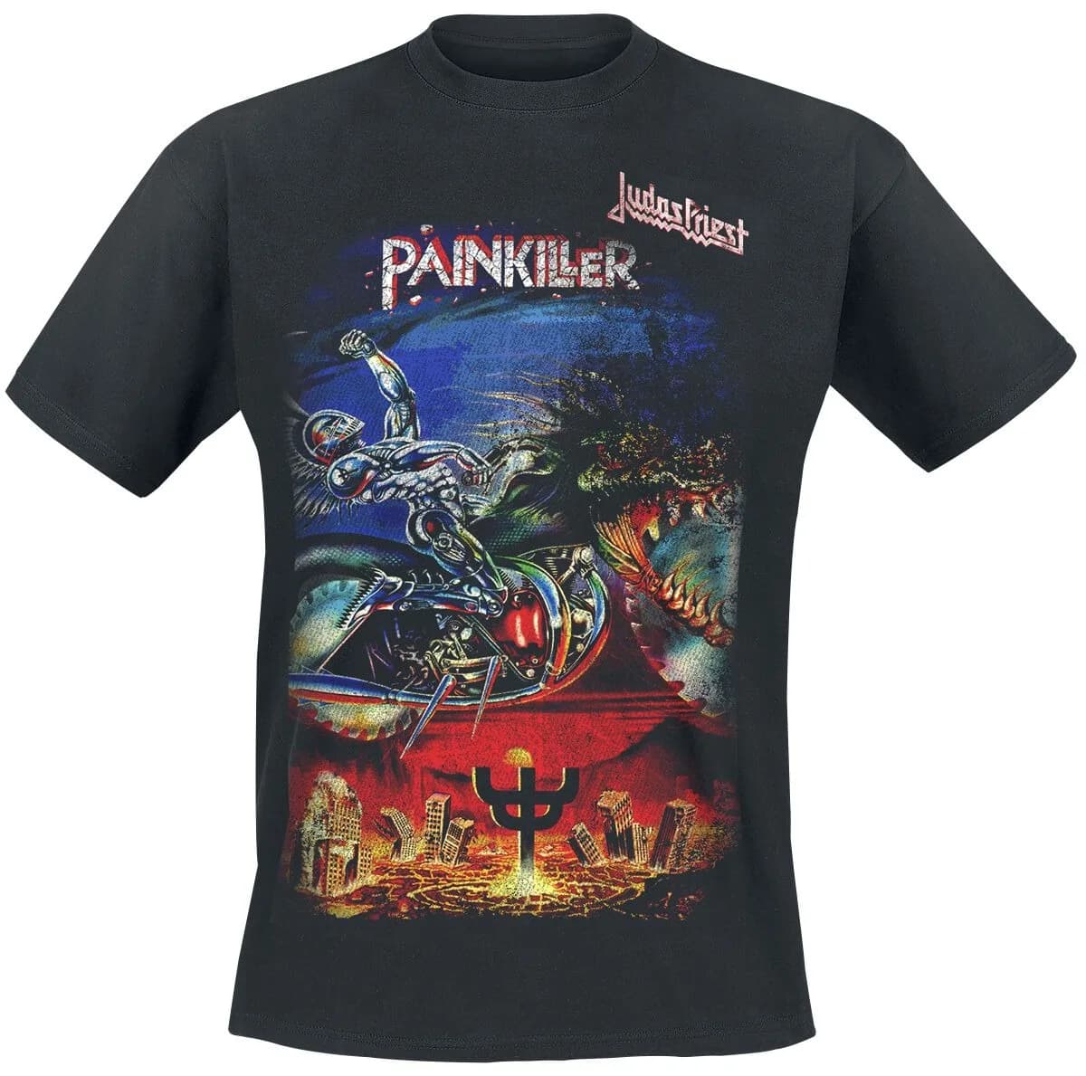 T-shirt imprimé Judas Priest Painkiller, t-shirt neutre décontracté 100% coton, streetwear Heavy Met