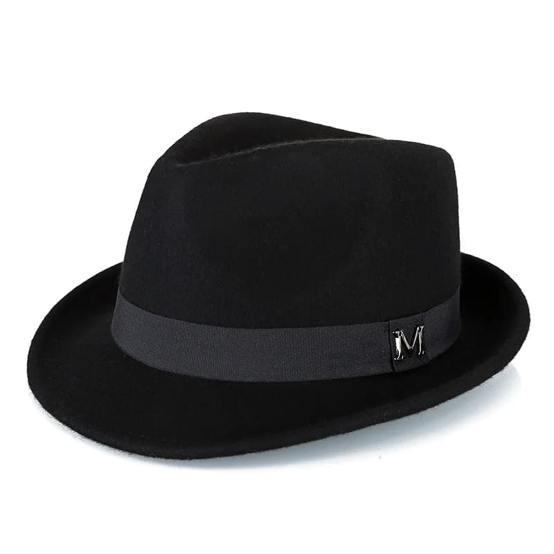 Hommes hiver épais chaud feutre Fedora chapeaux laine Gentleman Jazz casquette homburg mâle classiqu