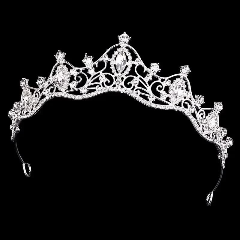 Couronne de mariée, accessoires de cheveux de mariage, diadèmes de mariée en strass brillants, couro