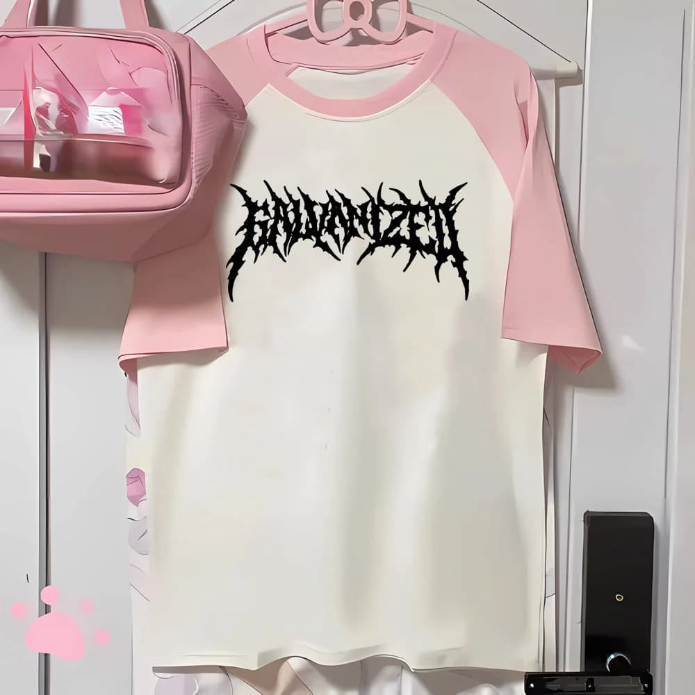 T-shirt Hardcore pour femmes, mélange de t-shirts, streetwear japonais, vêtements de styliste