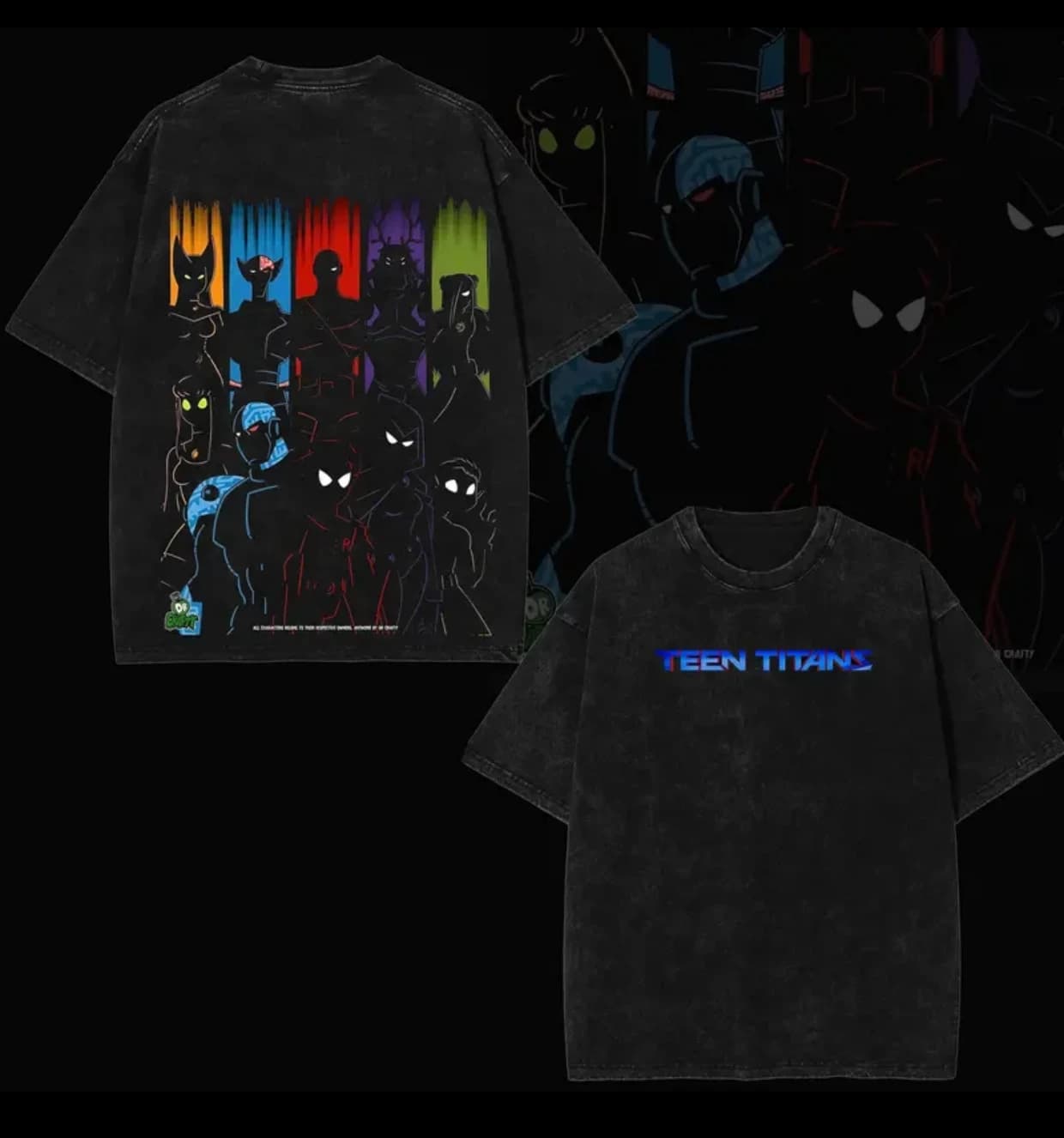 Teen Titans Go! T-shirt délavé, nouveau modèle, vêtements de caractère, pour toute l'année, coupe ov