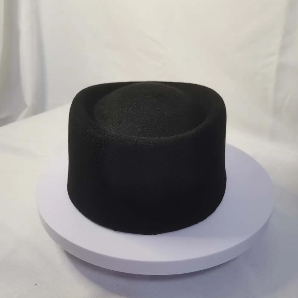 Chapeau de pilulier d'aspect Vintage pour hôtesse de l'air, chapeau haut-de-forme en laine de Style