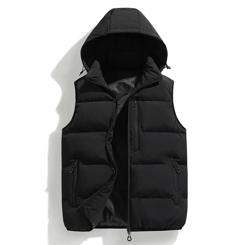 Chapeau détachable gilet bicolore hommes automne et hiver coton décontracté mode multifonctionnel ép