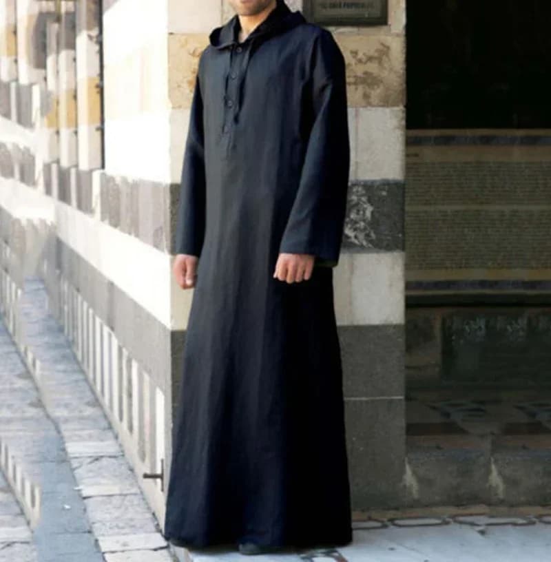 Hommes à capuche mode musulmane arabe saoudien pour hommes à manches longues Thobe vêtements islamiq