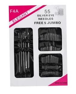 55 Pièces En Acier Inoxydable Big Eye Main Aiguilles à Coudre avec Différentes Tailles pour Couture