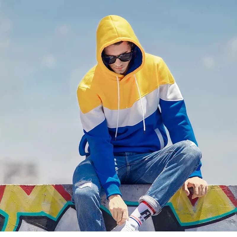 2025 nouveau sweat à capuche pour hommes épissage loisirs de plein air vêtements de sport mode de ru