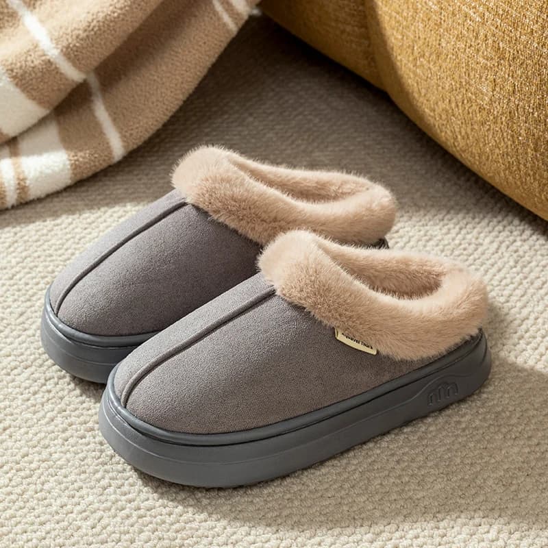 Pantoufles d'hiver à la mode pour femmes, chaleur intérieure et extérieure, antidérapantes, conforta