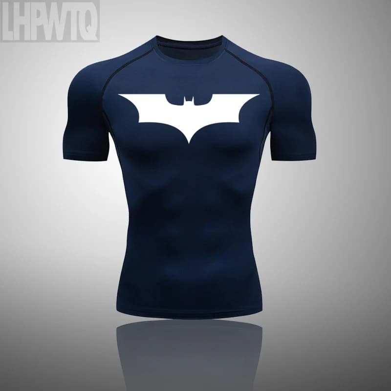 T-shirt de compression pour homme, élastique, séchage rapide, sport, athlétique, gym, entraînement,