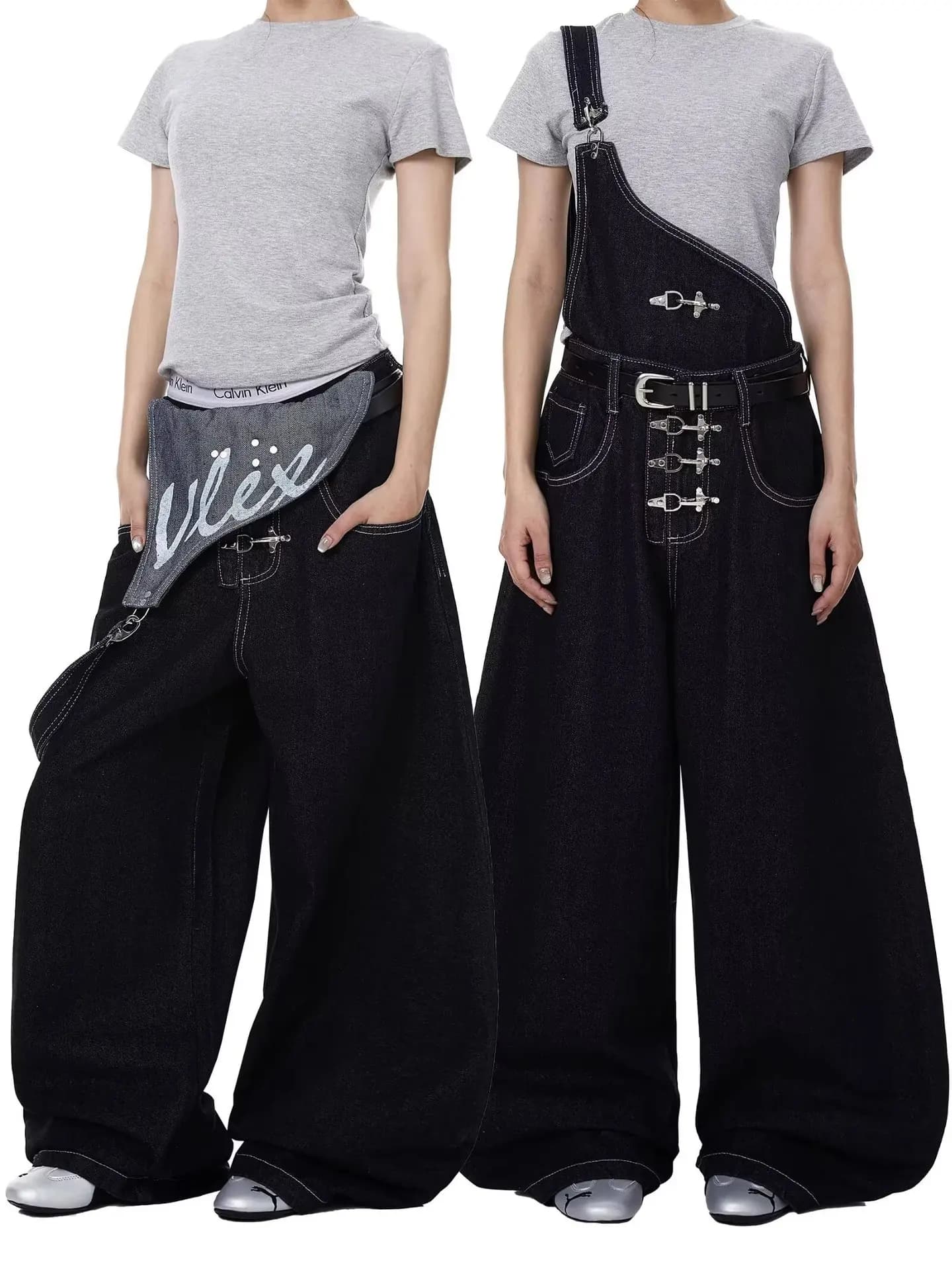 Jeans en denim noir vieilli style rétro américain pour homme, coupe droite ample, style urbain vinta