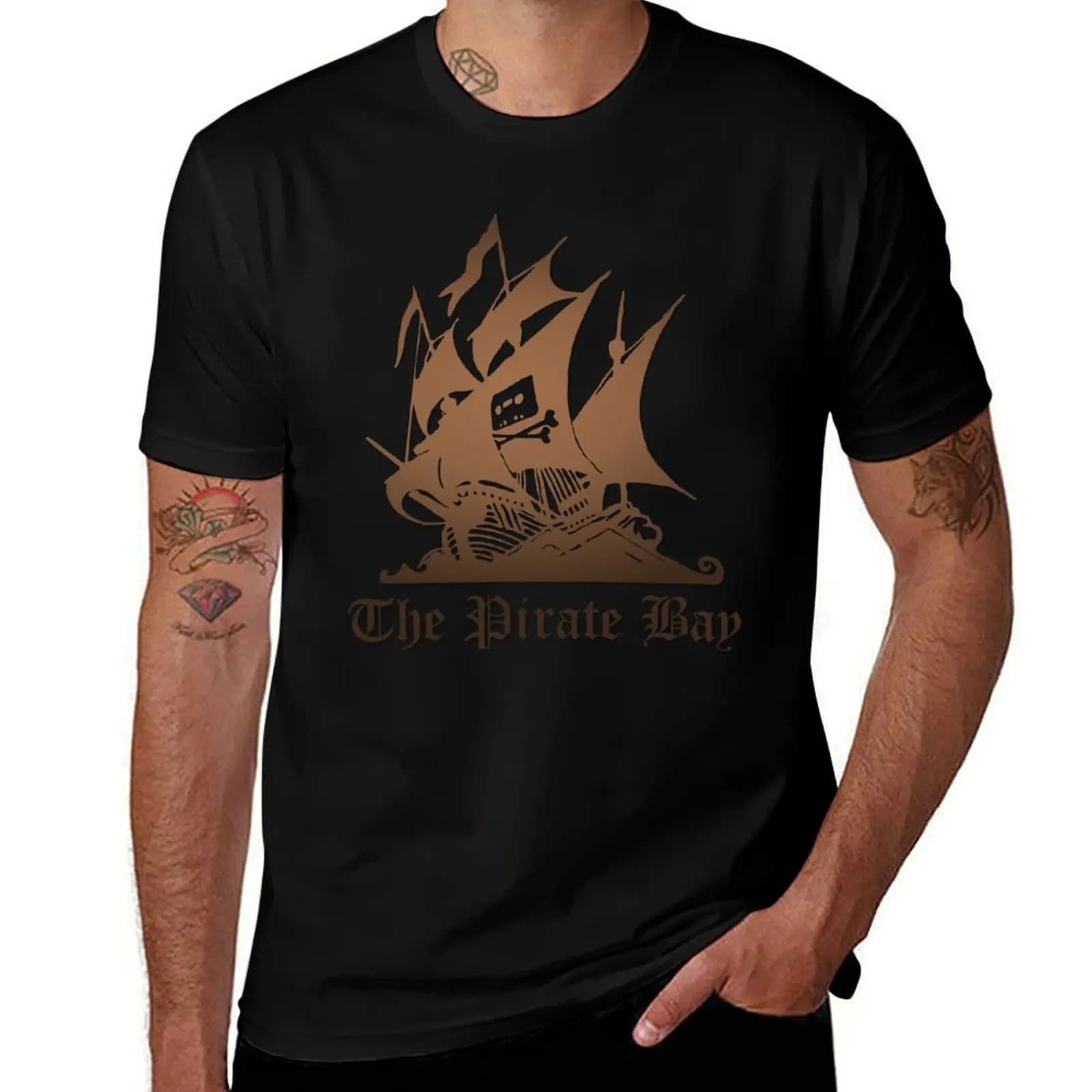The Pirate Bay T-Shirt anime t-shirts pour homme coton T-Shirt 100% T-Shirt