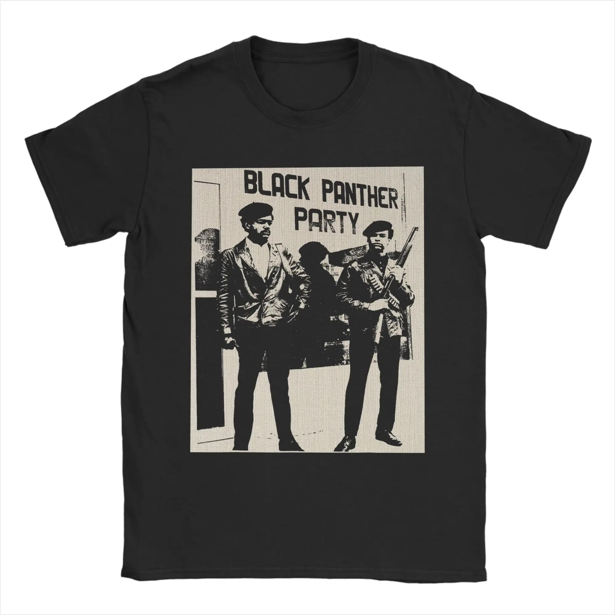 T-Shirt pour hommes Black Panther Party, t-shirts uniques en pur coton, à manches courtes, col rond,