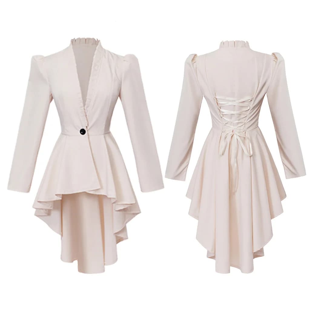 Nouveau 2026 vêtements de Renaissance pour femmes Steampunk médiéval manteau de queue veste gothique