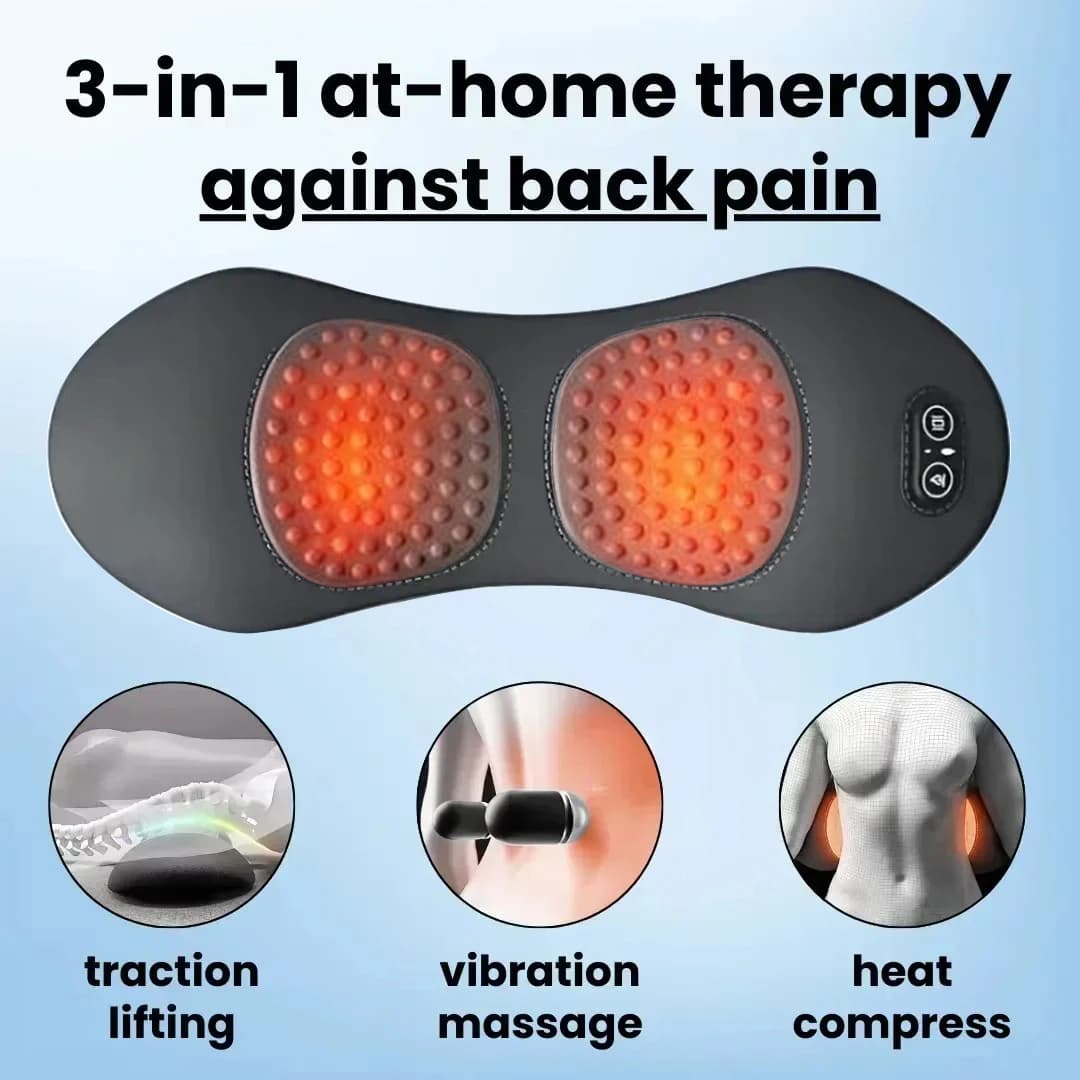 Masseur dorsal multifonctionnel 3-en-1 avec fonction de soulagement pour le sommeil, massage Shiatsu
