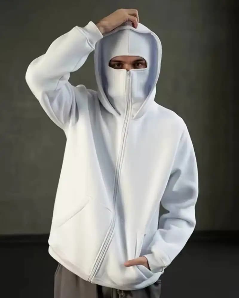 Sweat-shirt à double capuche tendance K&N Performance Race pour homme, manteau cagoule, veste masque