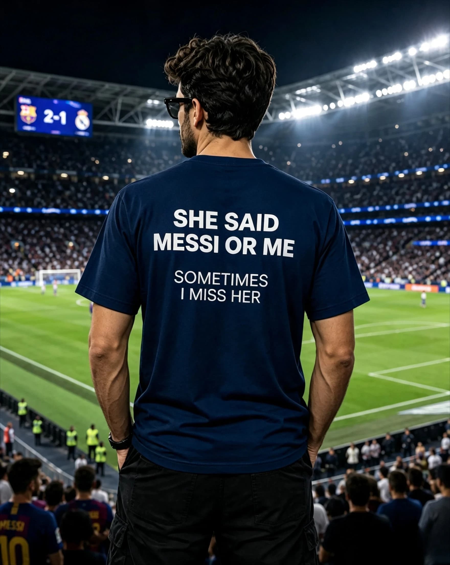 T-shirt « Elle dit Messi ou moi », T-shirt drôle pour les fans de football, T-shirt humoristique sar