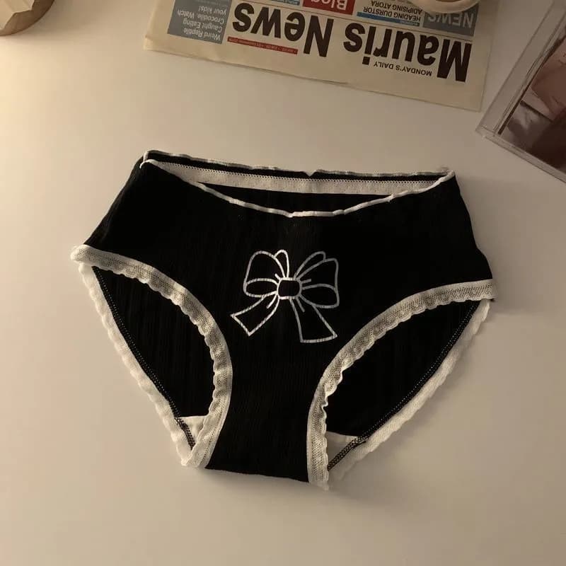 Lolita-Sous-vêtements en coton avec nœud papillon pour filles, lingerie sexy pour dames japonaises,