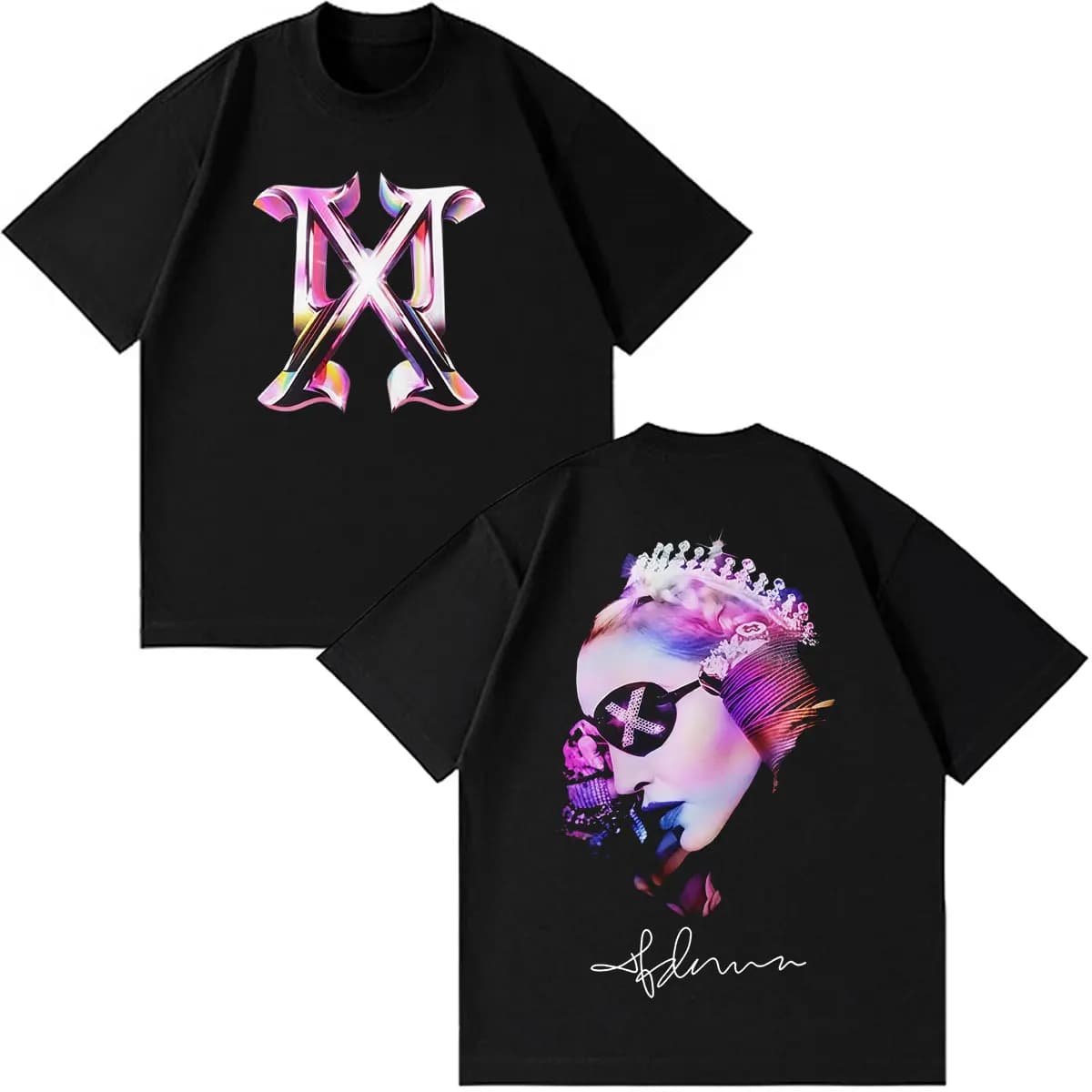 T-shirt imprimé Madonna CONFESSIONS II Album Tour 2026 pour hommes et femmes, T-shirt vintage à manc