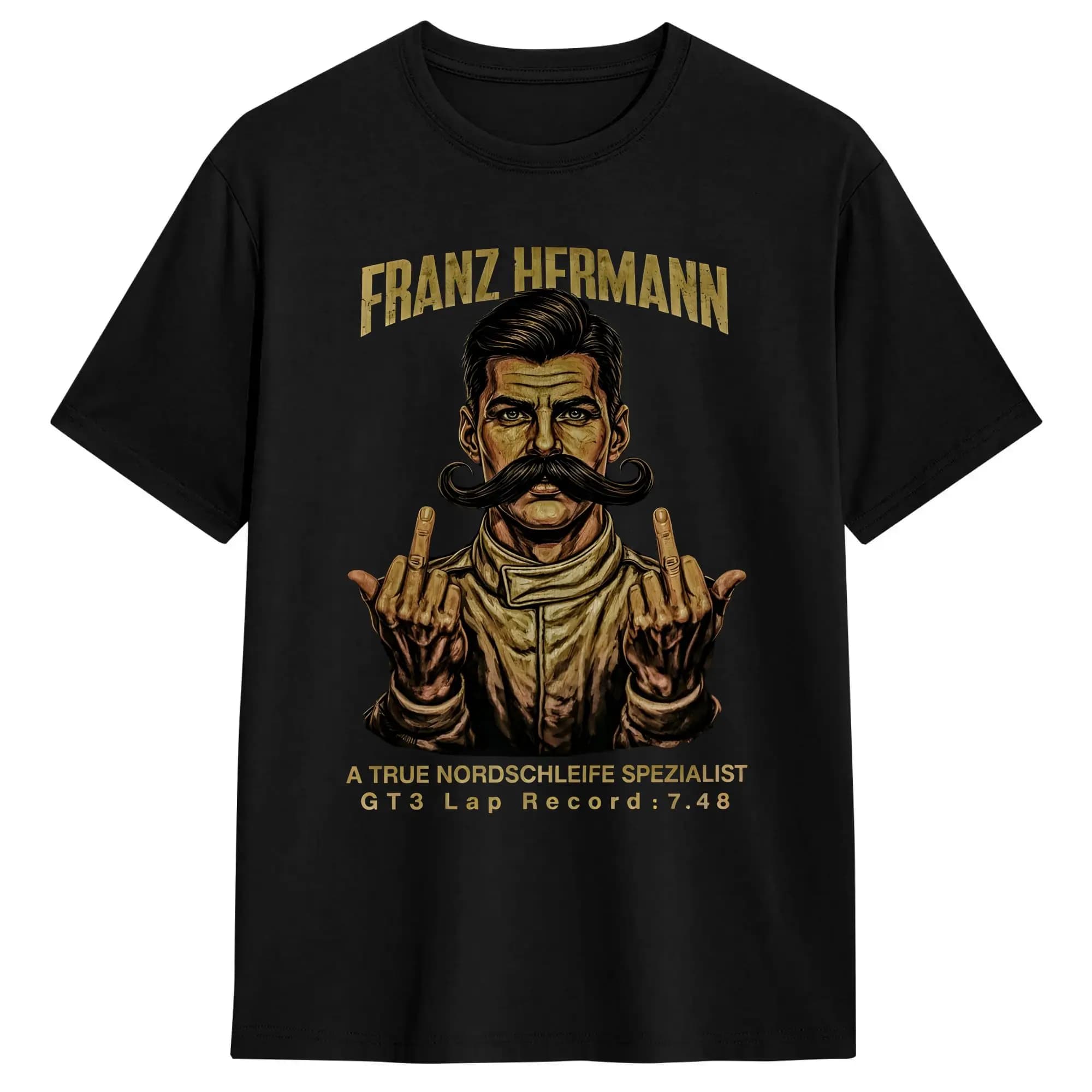 T-shirt Vintage Franz Hermann MAX-VERSTAPPEN Flipping The Bird, t-shirt d'été en coton pour hommes,