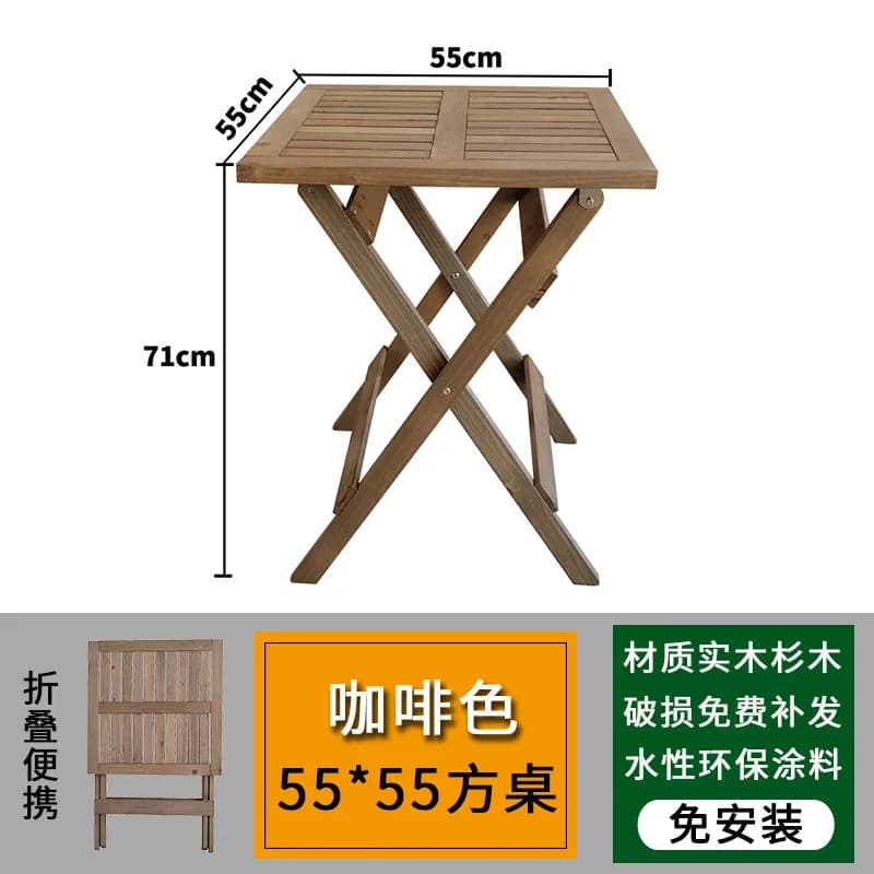 Table pliante d'extérieur, portable, pour stand, ensemble décontracté de table et chaises en bois po