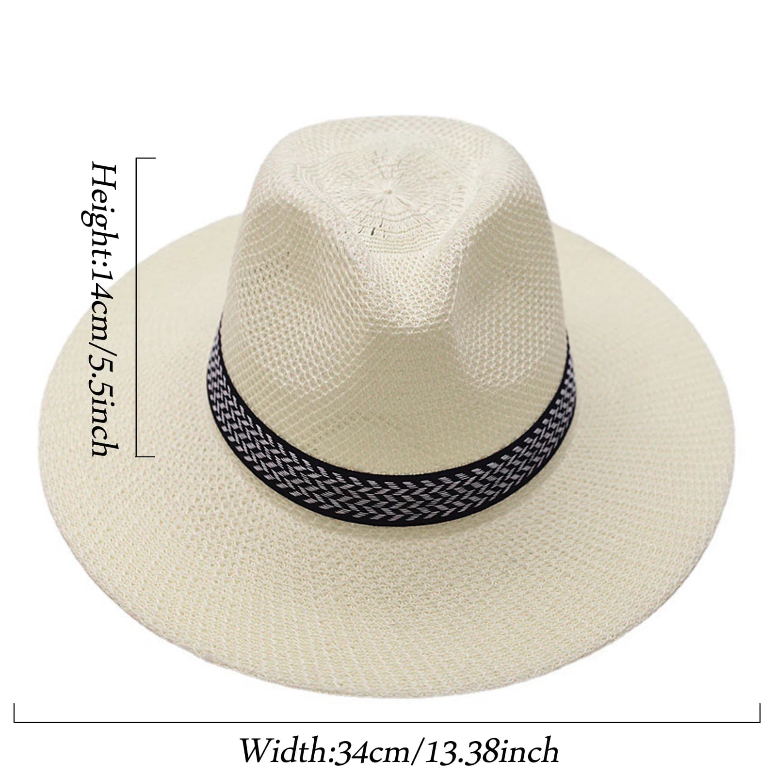 Chapeau de soleil décontracté pour homme en paille tressée à large bord, collection été 2026