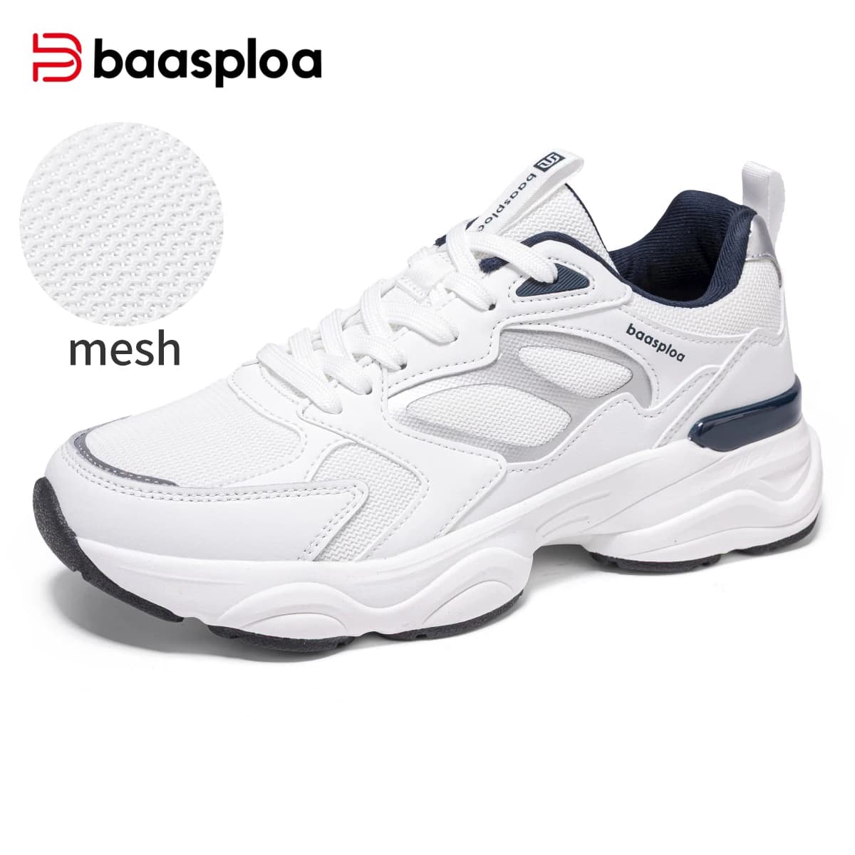 Baasploa – baskets de marche pour femmes, chaussures d'hiver confortables en cuir, décontractées, à