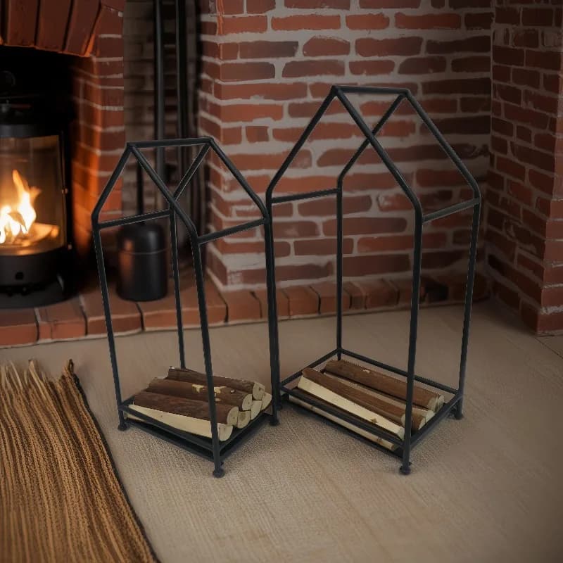 Support à bois de chauffage moderne pour intérieur et extérieur, rangement pour maison et jardin, ac