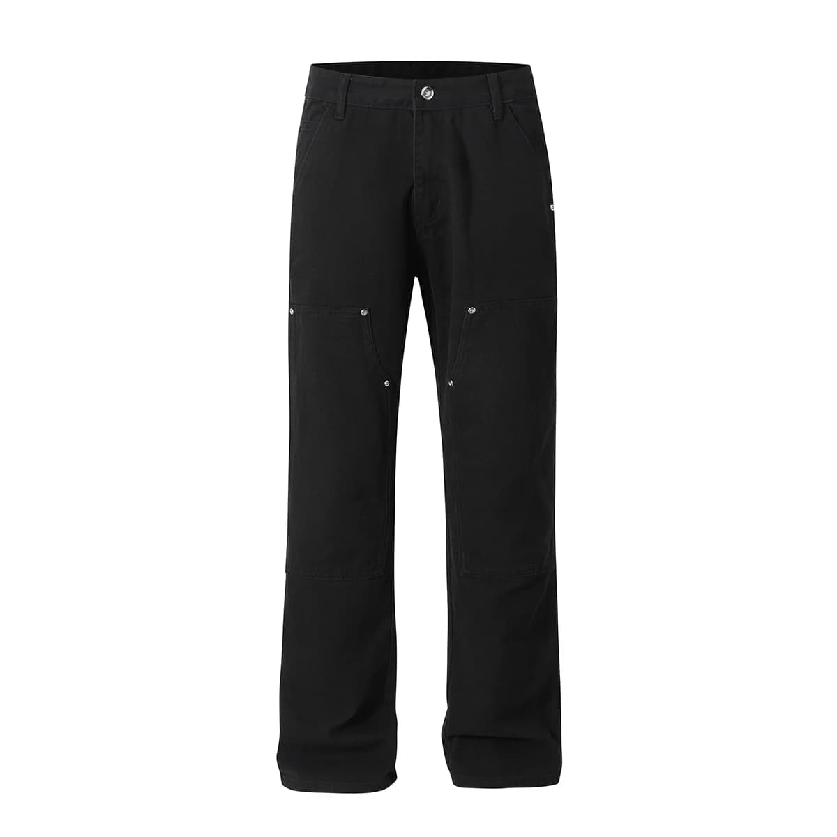 Vintage Rivet Logging robe pantalon hommes Patchwork ample décontracté jambe droite Cargo jean rue R
