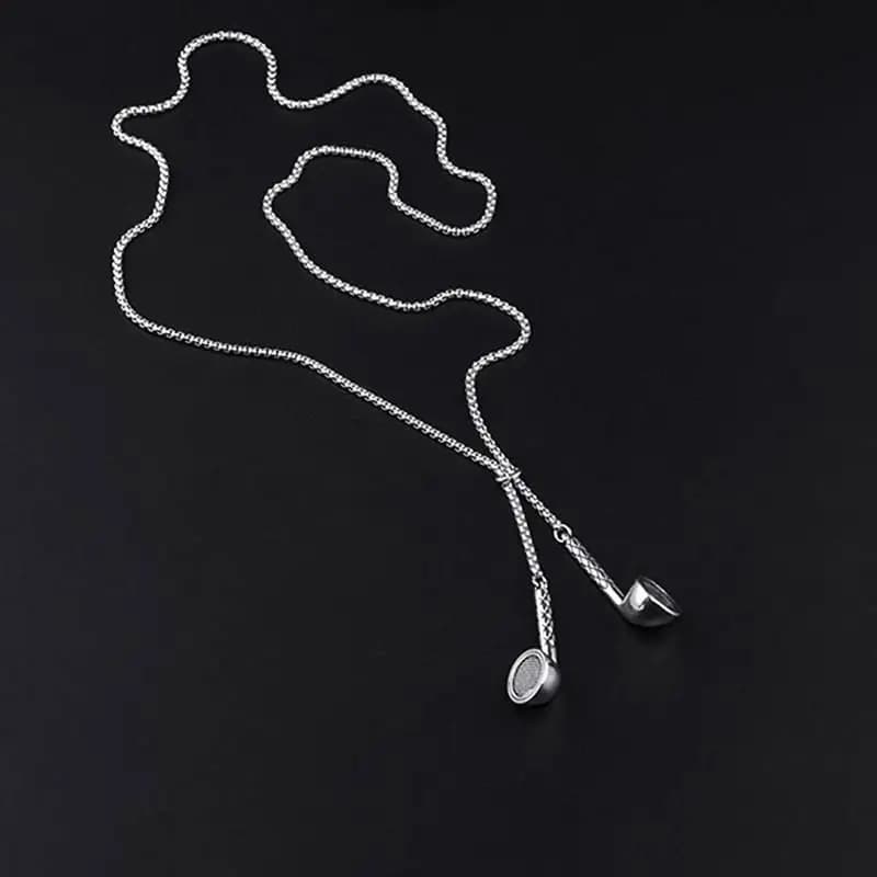 Collier réglable personnalisé avec conception d'écouteurs Hip-hop pour femmes et hommes, chaîne de c