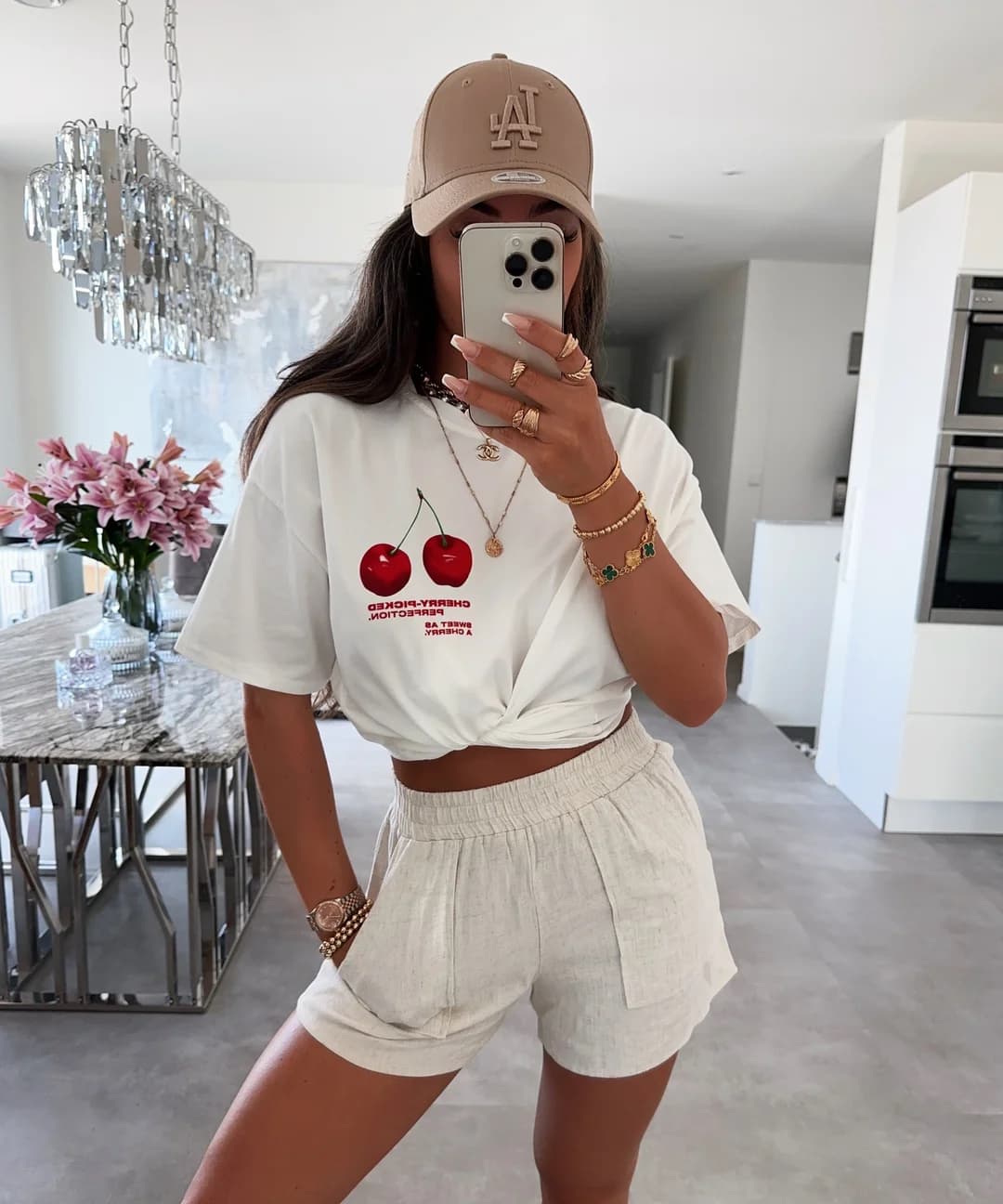 T-shirts graphiques cerise Harajuku d'été, vêtements décontractés streetwear gothiques, hauts Y2K, v