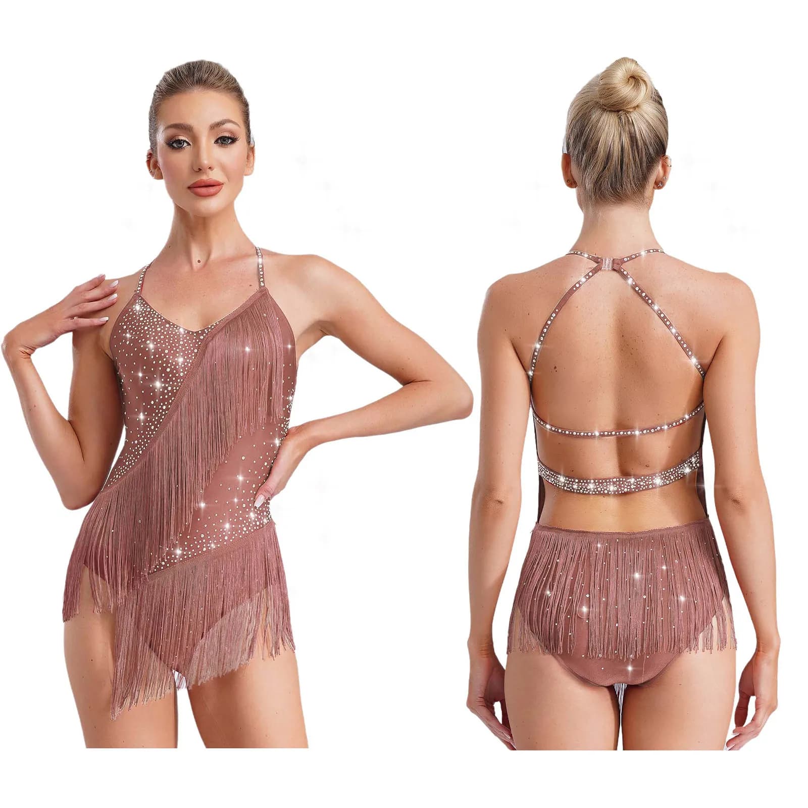 Robe de danse latine pour femmes adultes, costume de patinage artistique, de gymnastique rythmique,