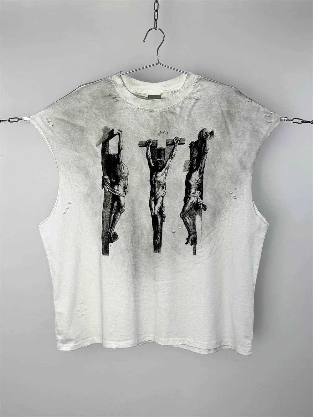 Trois Jésus Saint T-Shirts à manches découpées meilleure qualité Vintage joli t-shirt lavé hauts