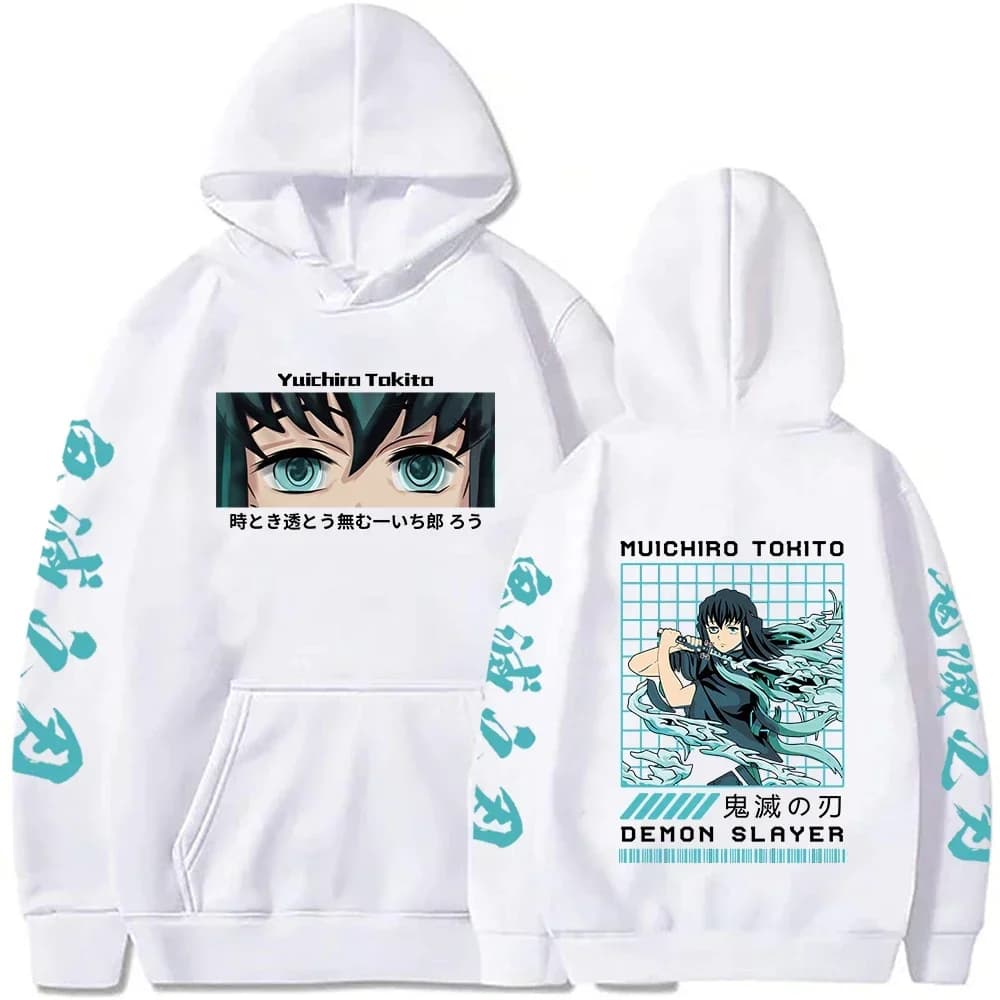 Sweats à capuche Demon Slayer à manches longues pour hommes et femmes, avec polaire à capuche décont