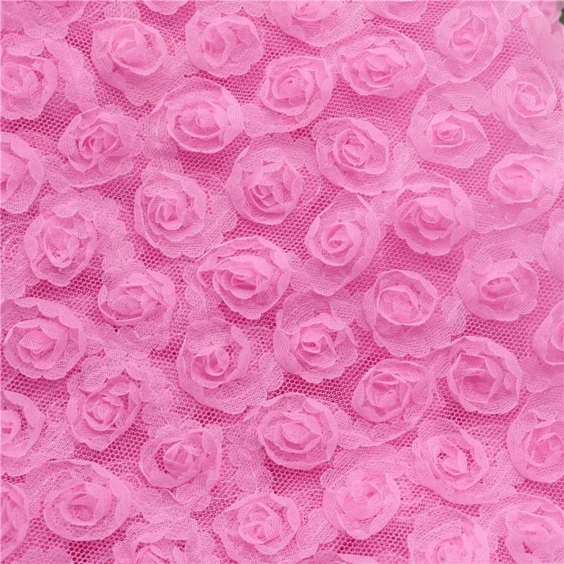 Roses en mousseline de soie colorées de haute qualité, 130cm x 45cm, matériel pour vêtements brodés,