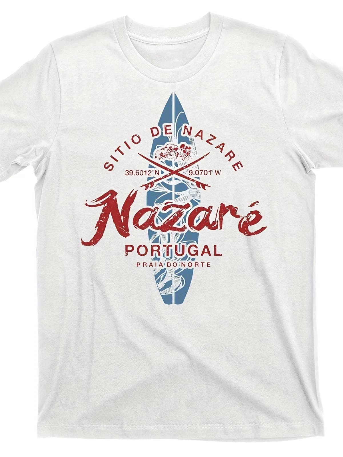 T-shirt de surf rétro Lisbonne Portugal pour homme et femme, en coton, surdimensionné, nouveauté str