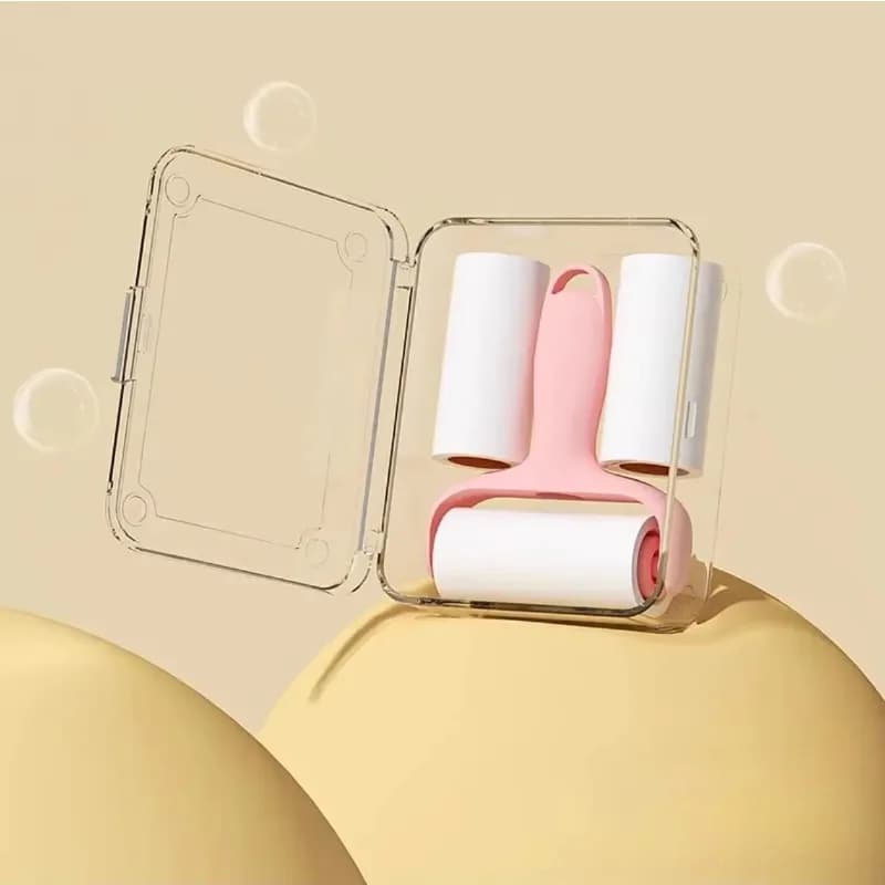 1 ensemble de mini-rouleaux adhésifs réutilisables en coton pour vêtements, meubles et poils d'anima
