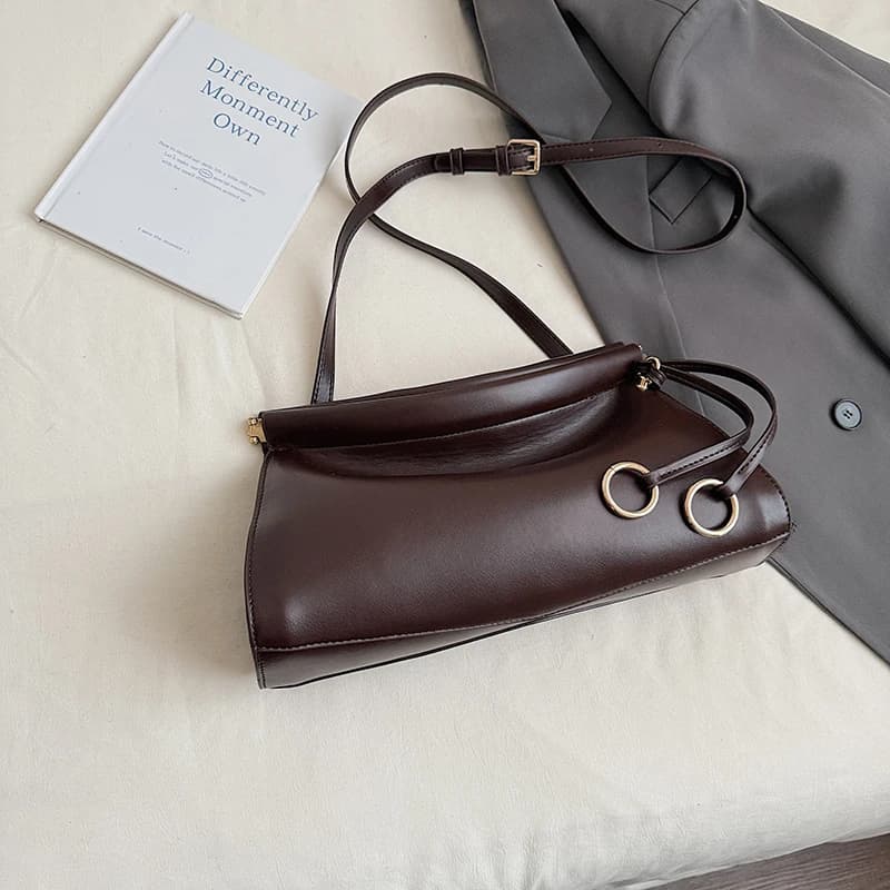 Mode Hobo sac dame concepteur pochette kaki sac à main couleur unie en cuir Pu épaule sac à bandouli