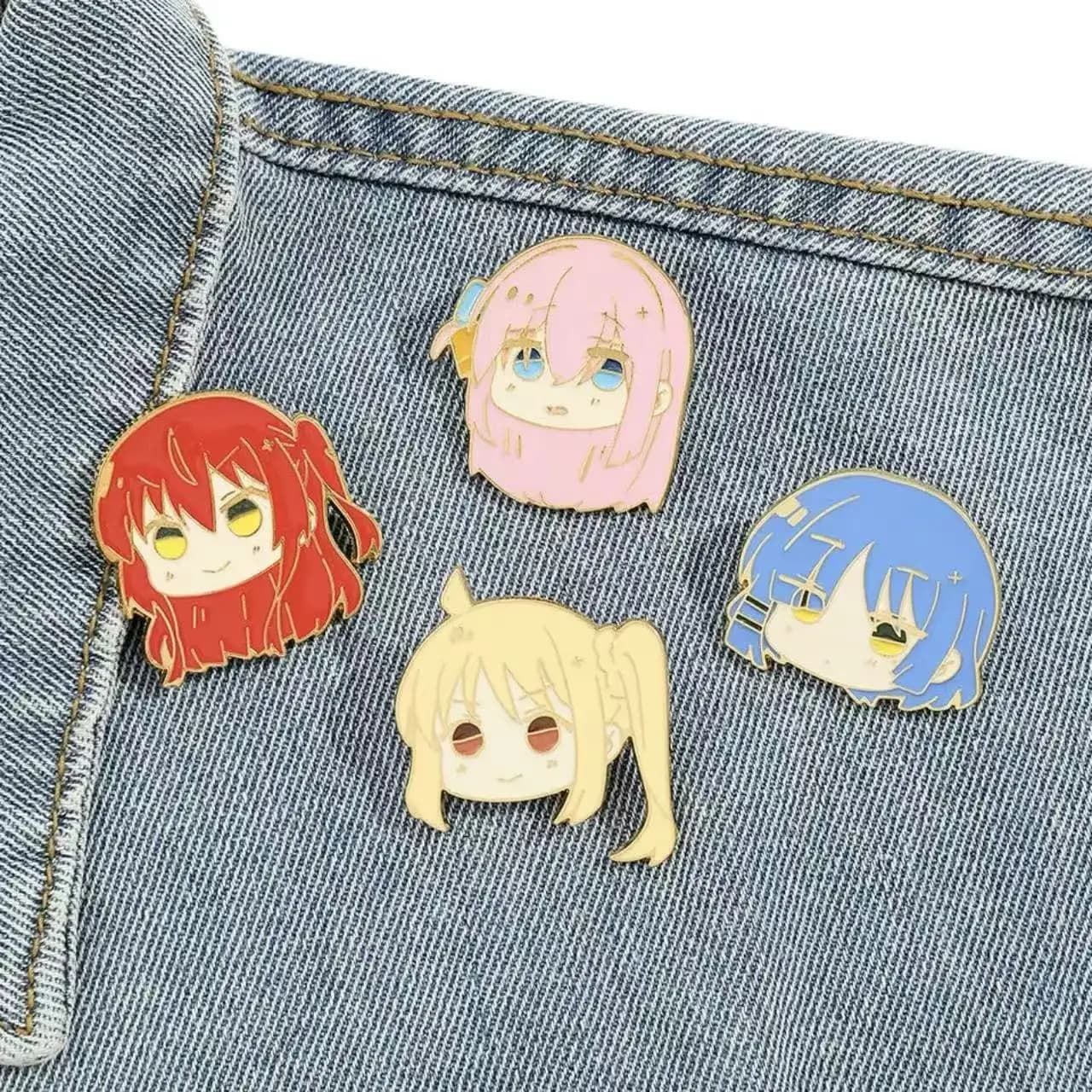 Broches de Cosplay Anime BOCCHI THE ROCK, 4 pièces, épingles de personnage mignon pour vêtements, sa