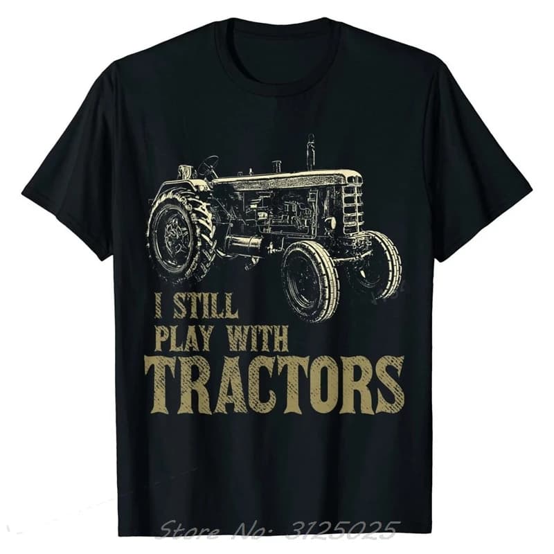 Drôle je joue toujours avec des tracteurs fermier ferme cadeau hommes T-Shirt plaine hommes hauts t-