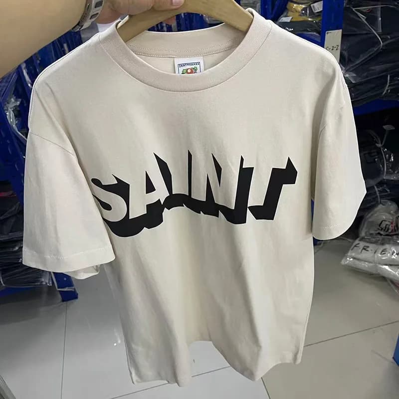 Streetwear col rond SAINT T-shirts hommes femme bonne qualité mode Simple lettre impression t-shirt