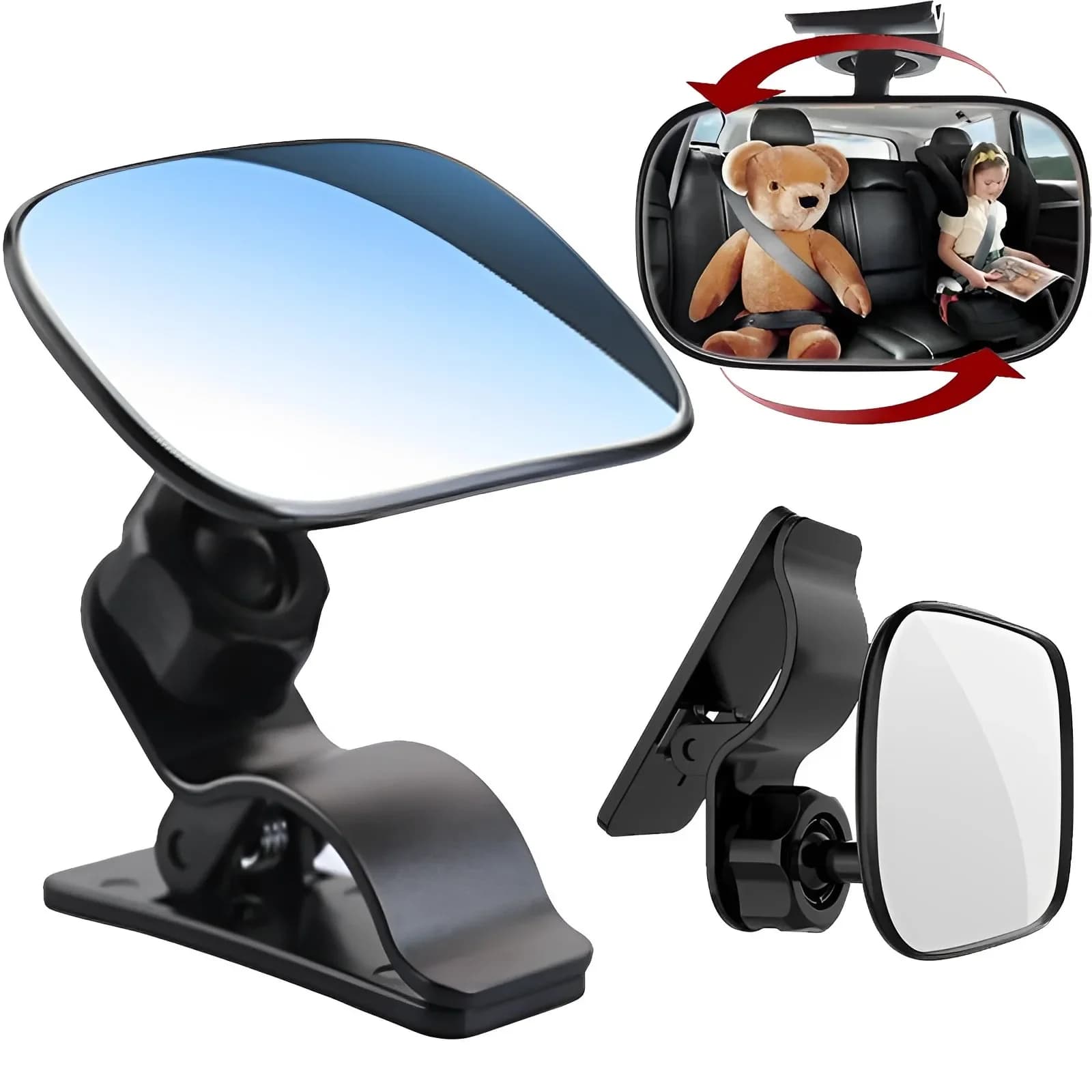 Rétroviseur universel pour siège arrière de voiture, mini moniteur de sécurité, réglable, rotation à