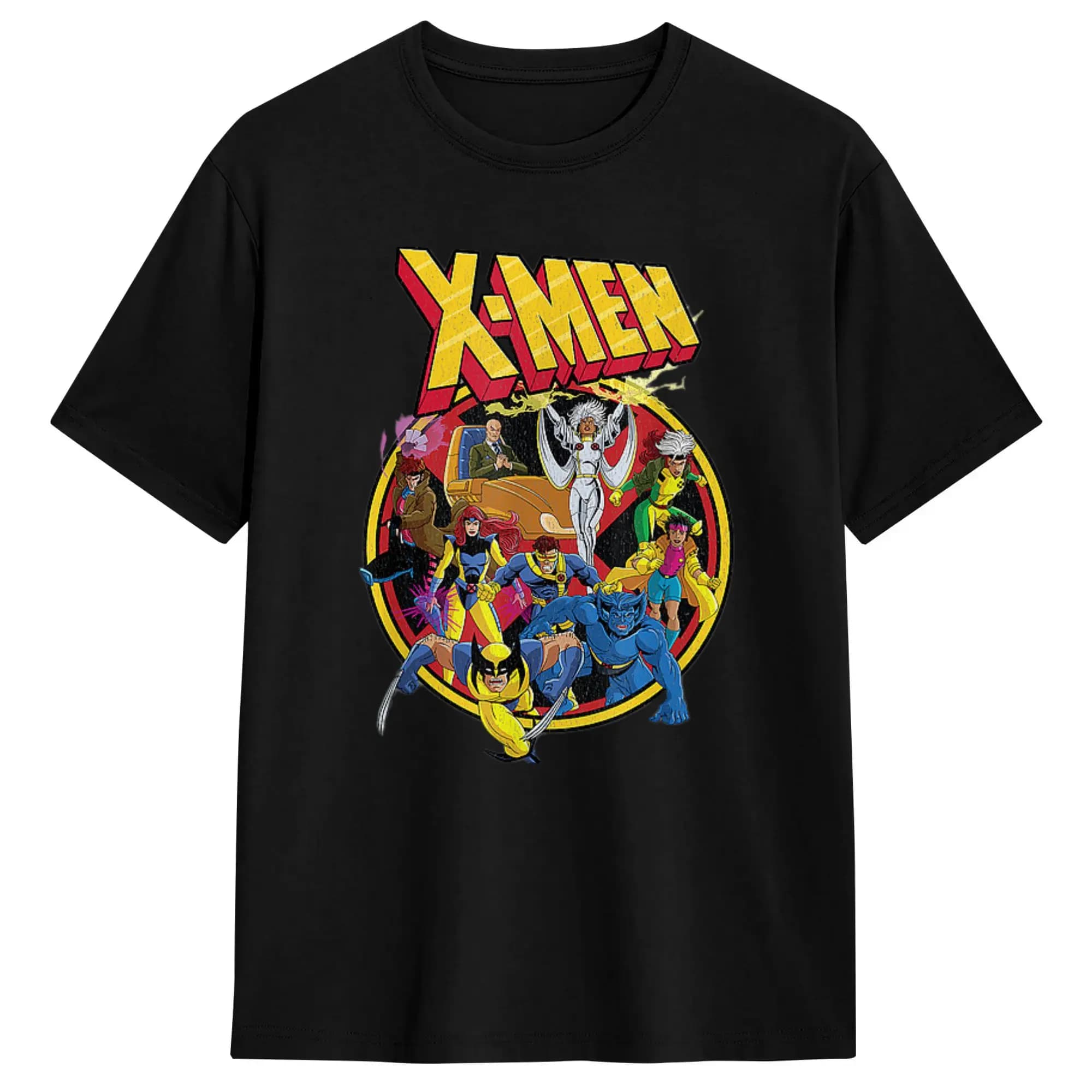 T-shirt rétro des années 90 de la série animée X-Men, t-shirts d'été Harajuku en coton à col rond, g