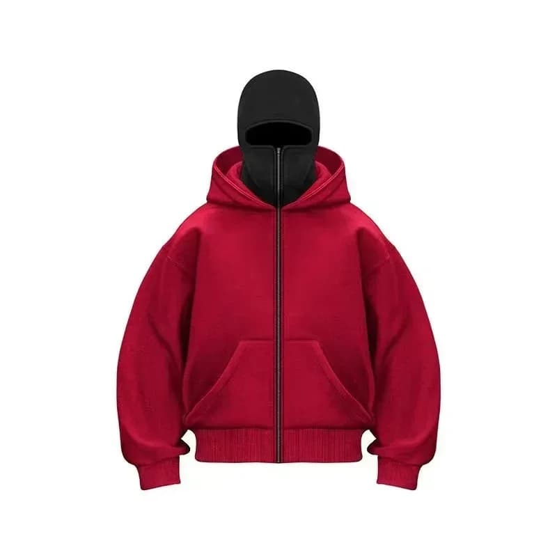 Y2K Ninja Harajuku sweat à capuche zippé chaud Double couche veste froide à la mode motif brodé fran